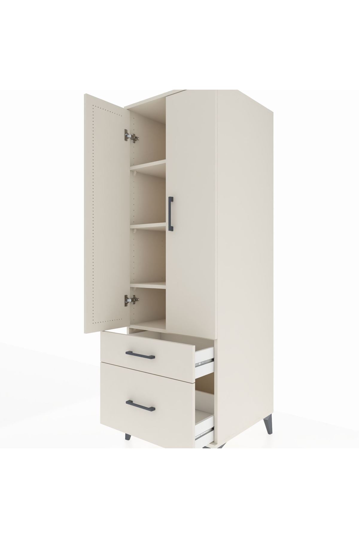 Kronos Dolap 4 Raflı 2 Çekmeceli 2 Kapaklı 60x59x182 Aytaşı-Aytaşı