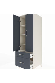 Kronos Dolap 4 Raflı 2 Çekmeceli 2 Kapaklı 60x59x182 Aytaşı-Antrasit
