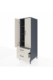 Kronos Dolap 4 Raflı 2 Çekmeceli 2 Kapaklı 60x59x182 Antrasit-Aytaşı