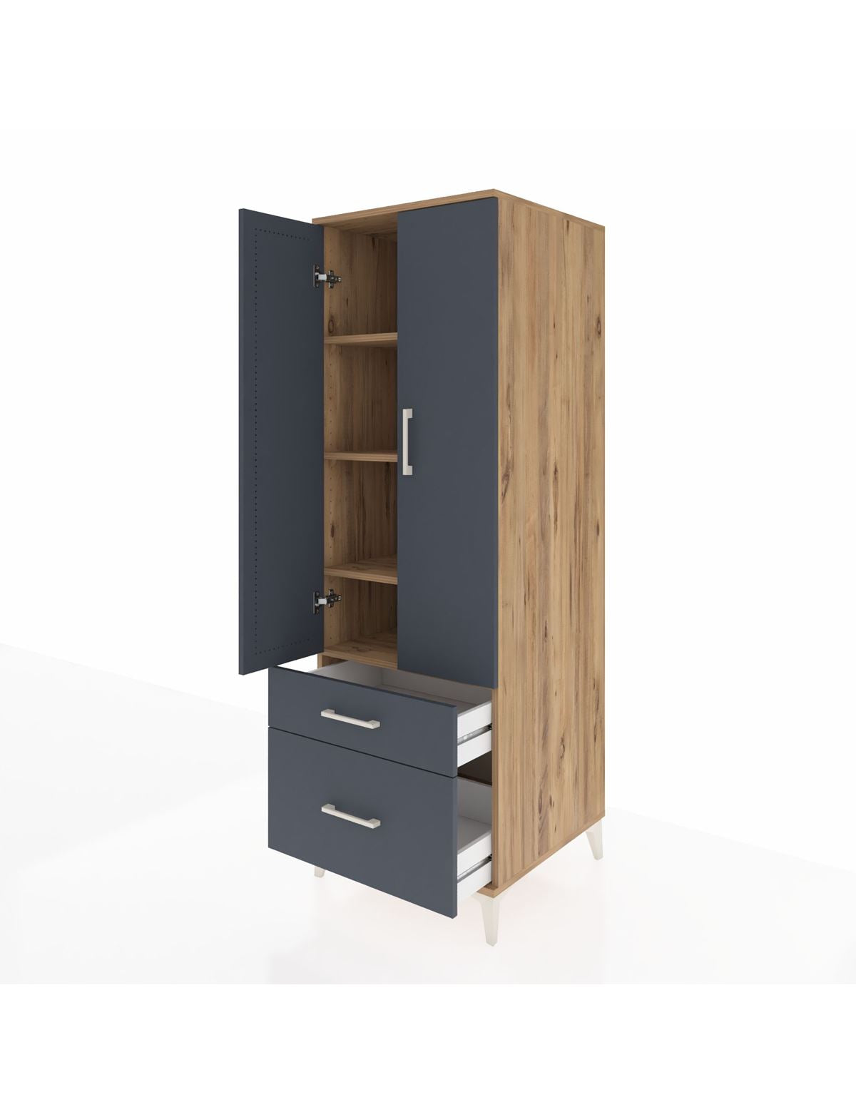 Kronos Dolap 4 Raflı 2 Çekmeceli 2 Kapaklı 60x59x182 - S89M015V8C