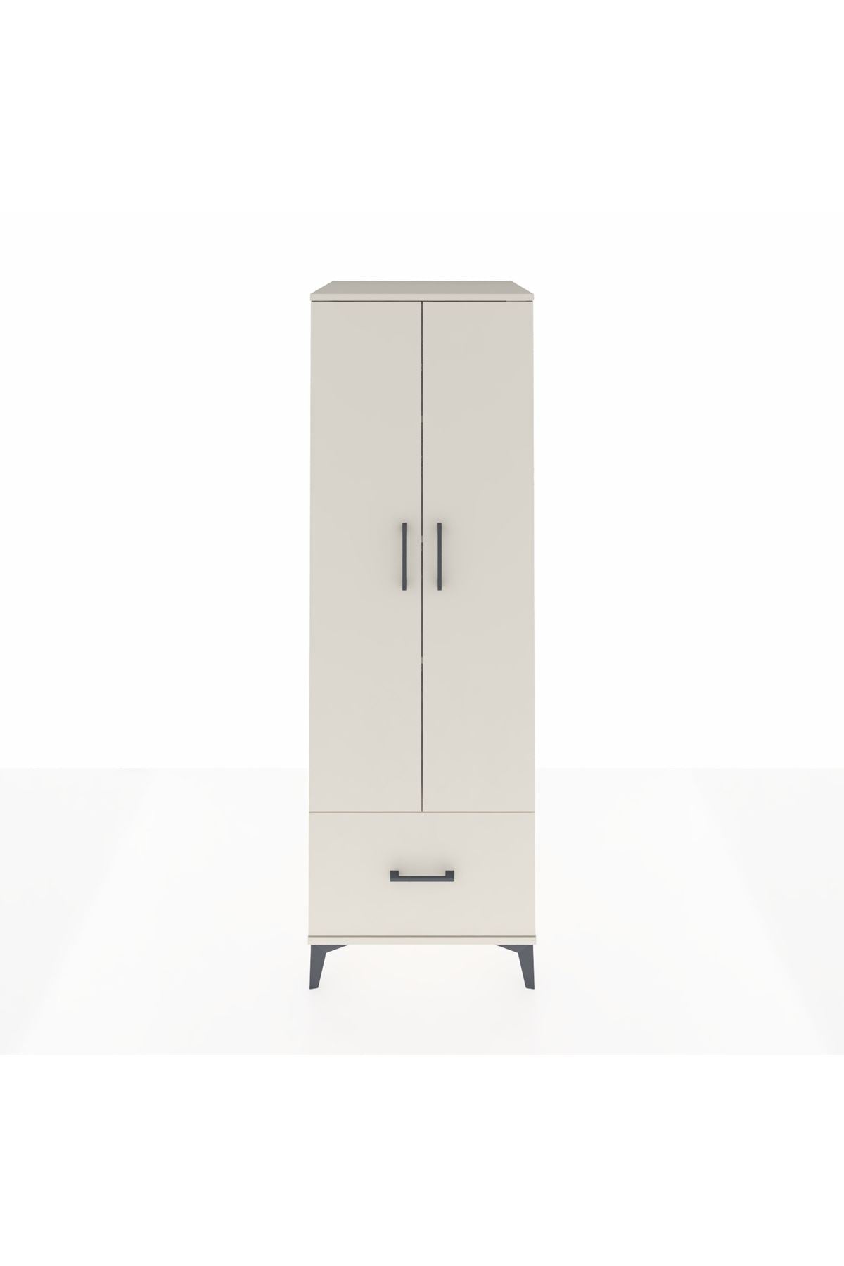 Kronos Dolap 4 Raflı Tek Çekmeceli 2 Kapaklı 60x59x182 Aytaşı-Aytaşı