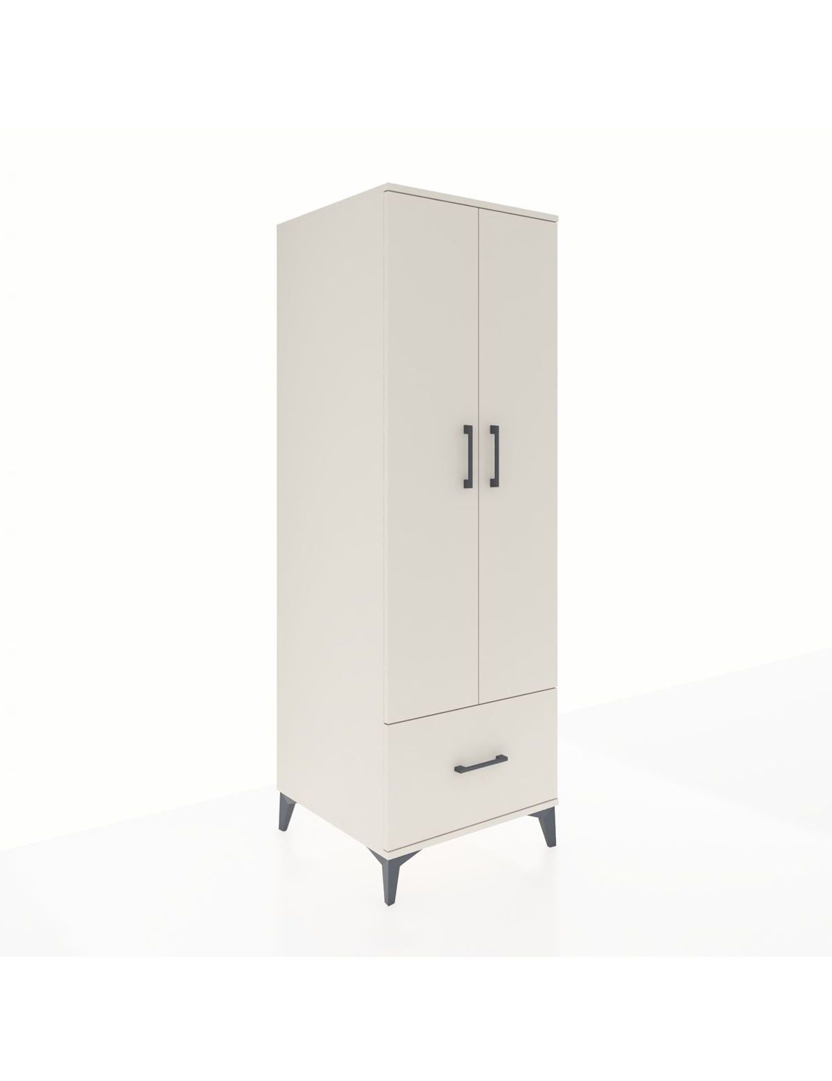 Kronos Dolap 4 Raflı Tek Çekmeceli 2 Kapaklı 60x59x182 Aytaşı-Aytaşı