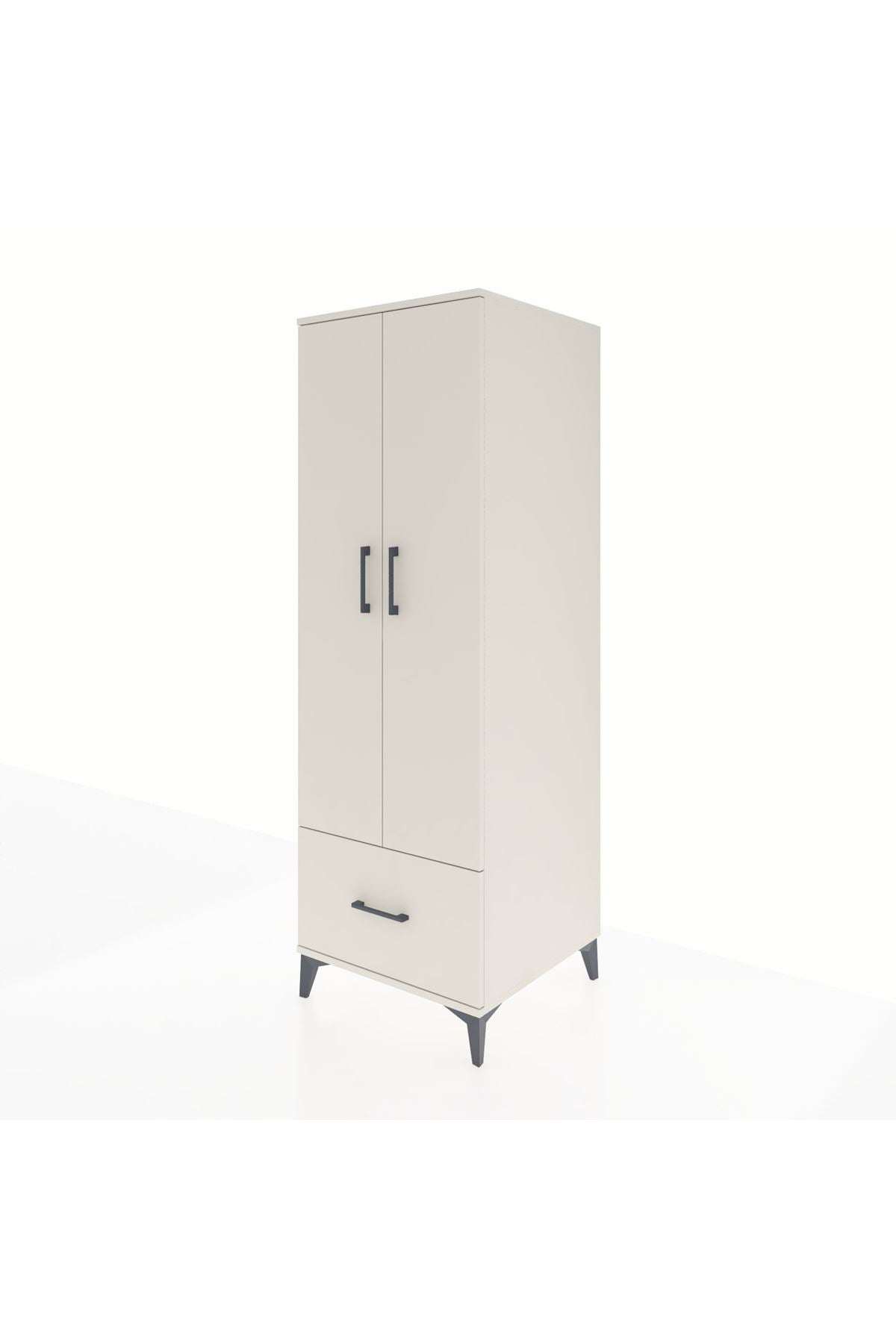 Kronos Dolap 4 Raflı Tek Çekmeceli 2 Kapaklı 60x59x182 Aytaşı-Aytaşı