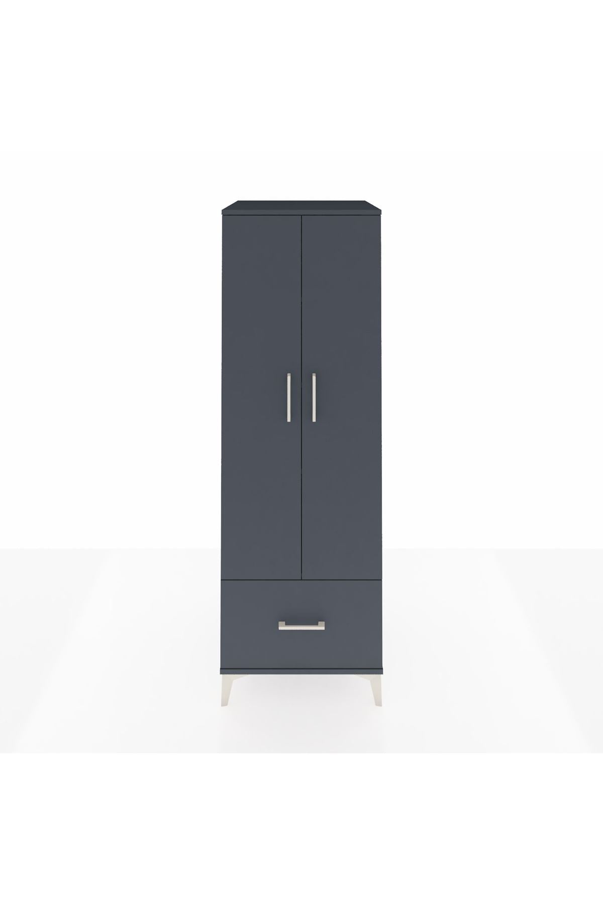 Kronos Dolap 4 Raflı Tek Çekmeceli 2 Kapaklı 60x59x182 - S89M016V5C