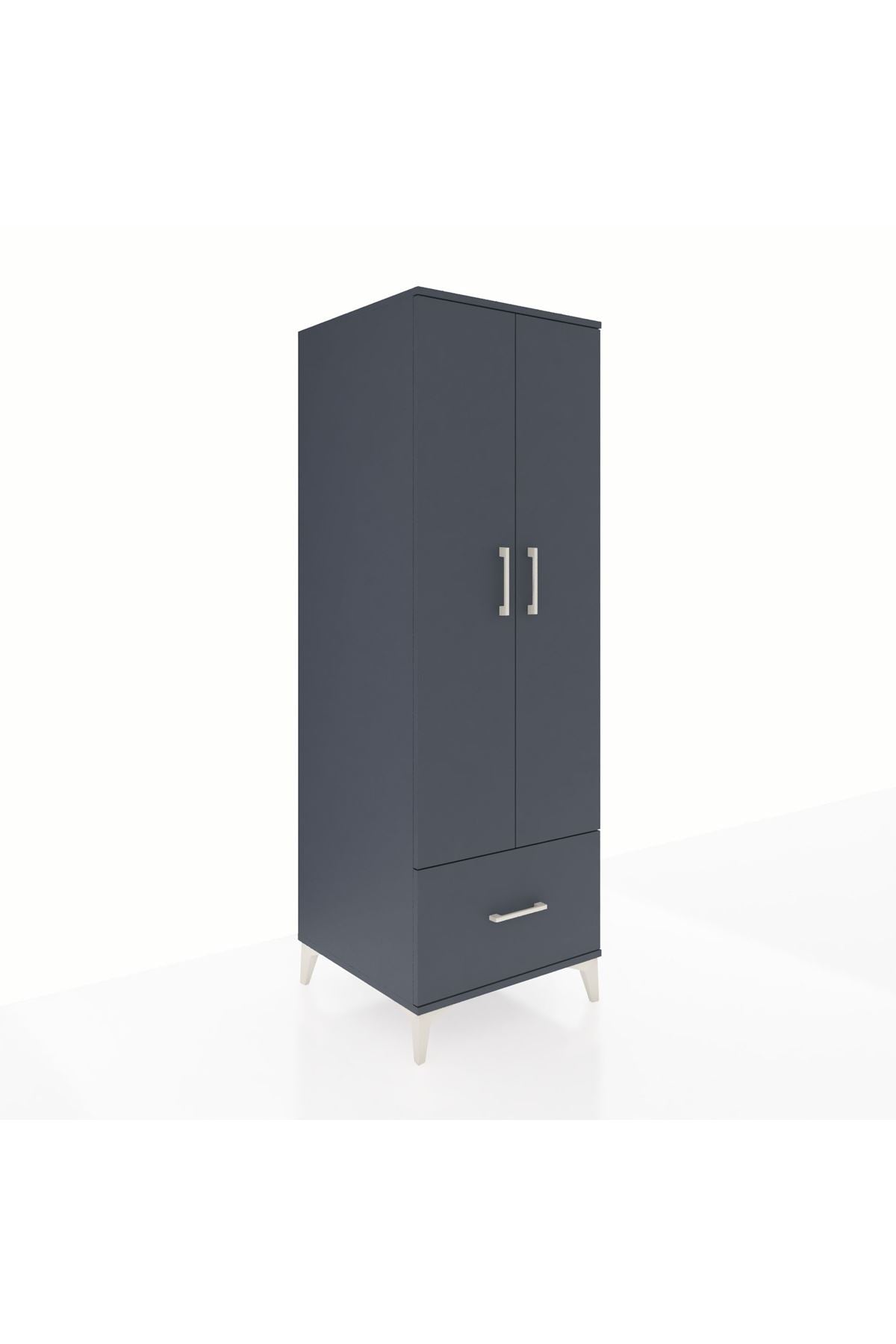 Kronos Dolap 4 Raflı Tek Çekmeceli 2 Kapaklı 60x59x182 - S89M016V5C