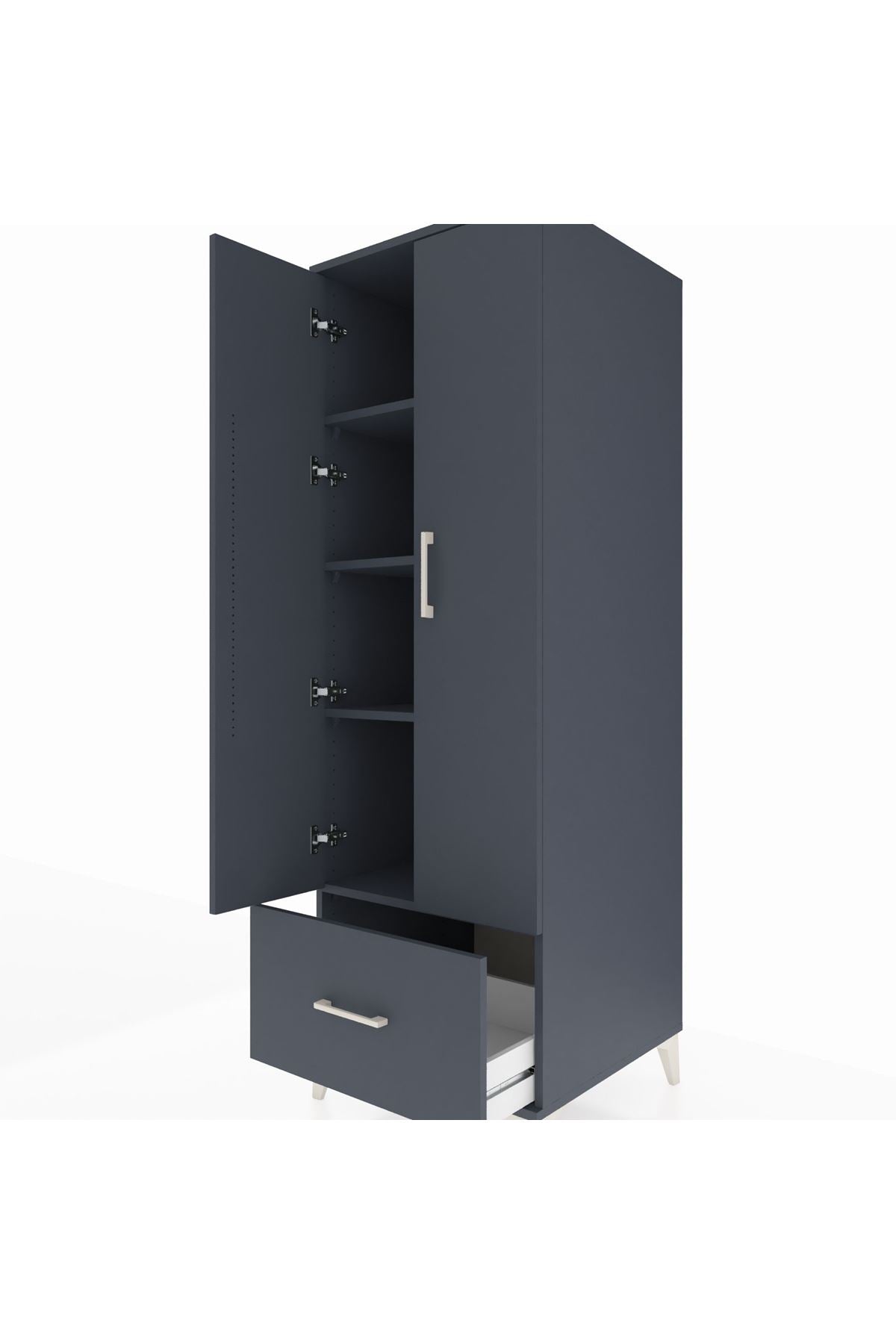 Kronos Dolap 4 Raflı Tek Çekmeceli 2 Kapaklı 60x59x182 - S89M016V5C