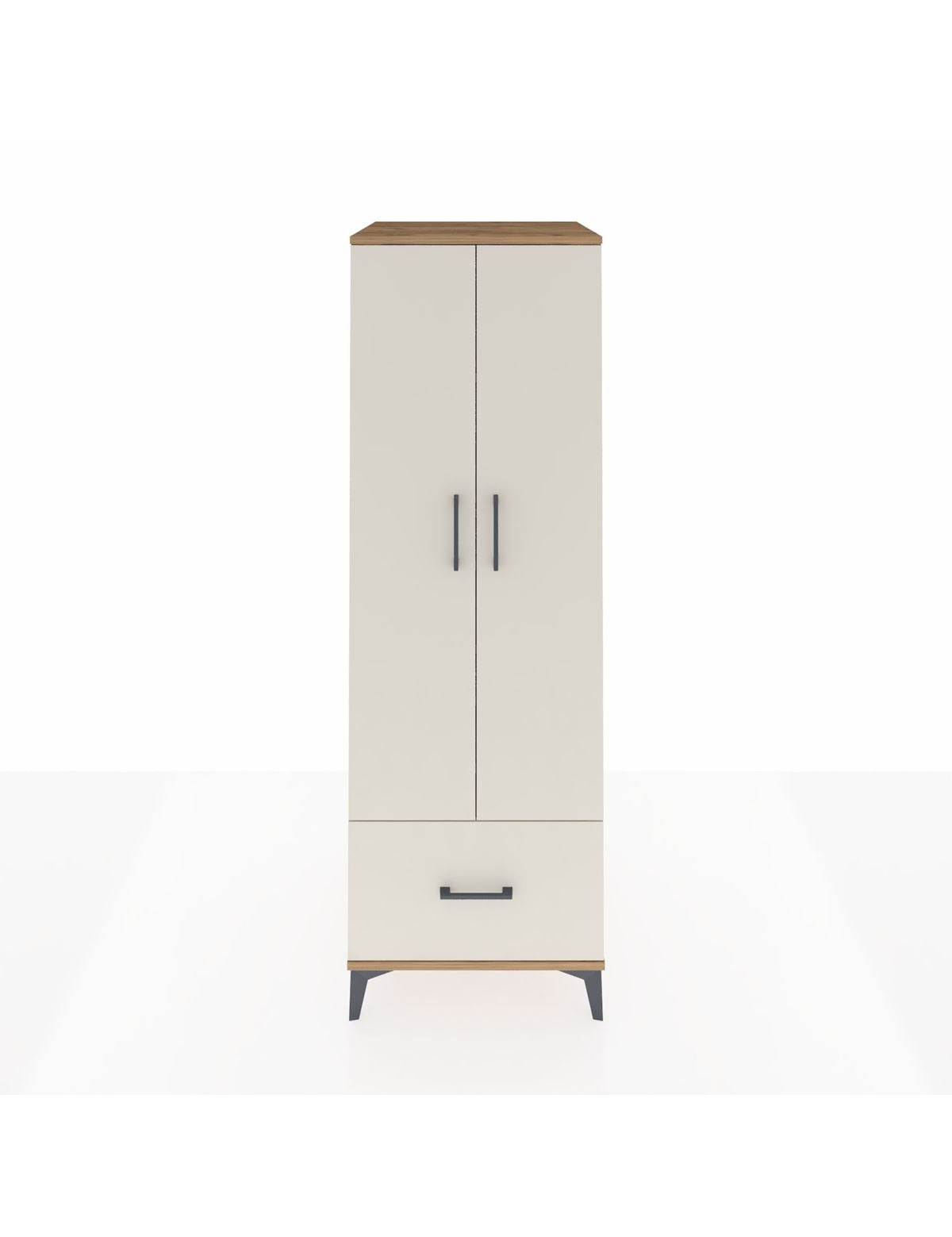 Kronos Dolap 4 Raflı Tek Çekmeceli 2 Kapaklı 60x59x182 Çam-Aytaşı