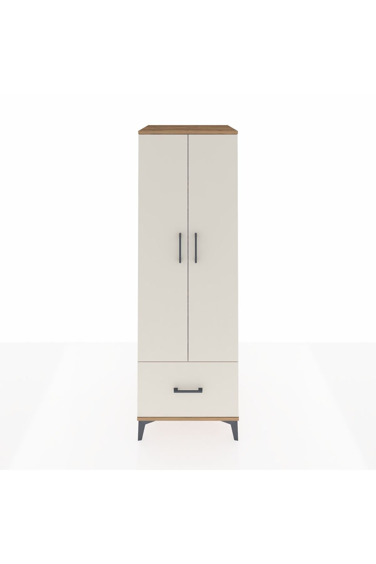 Kronos Dolap 4 Raflı Tek Çekmeceli 2 Kapaklı 60x59x182 Çam-Aytaşı