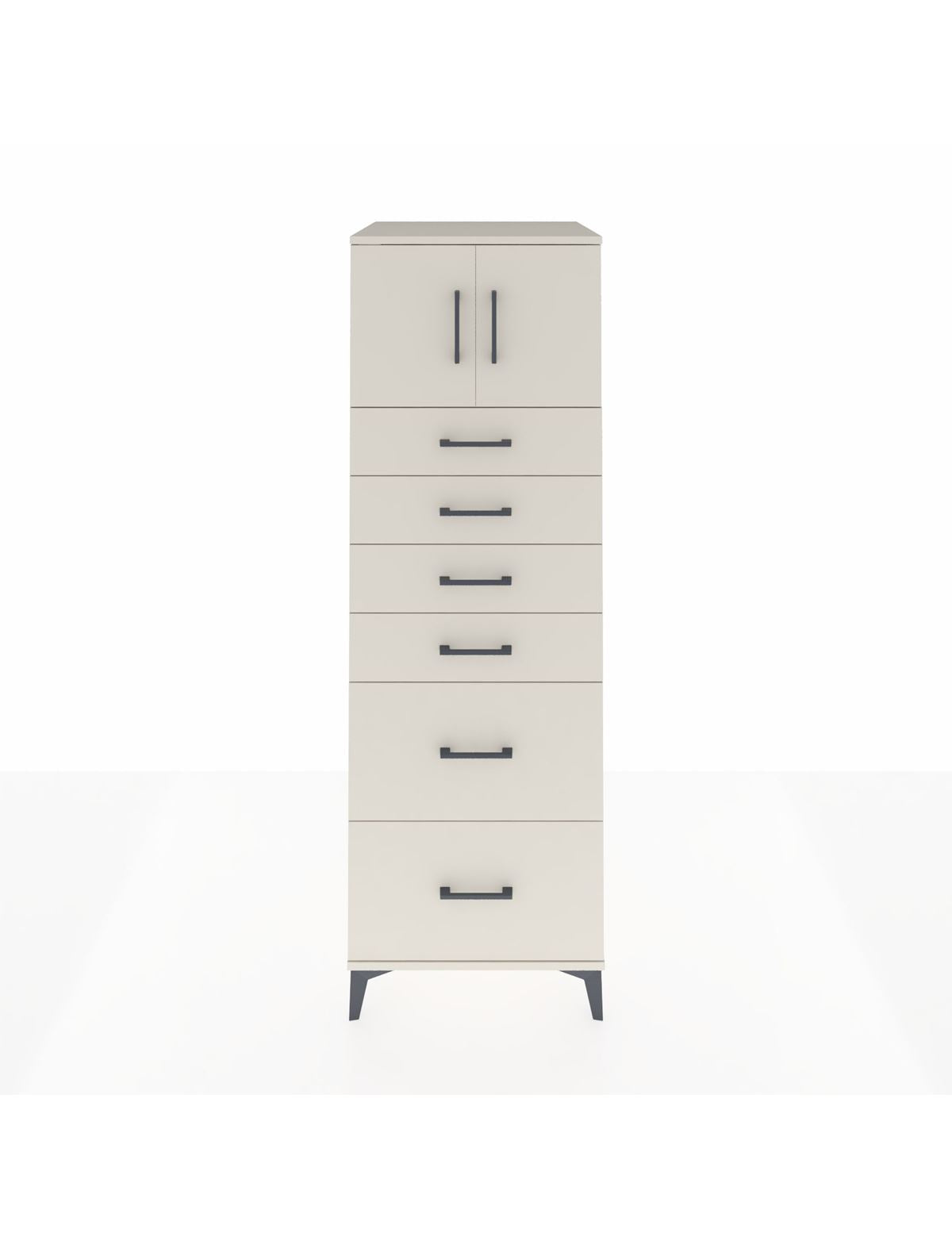 Kronos Dolap Tek Raflı 6 Çekmeceli 2 Kapaklı 60x59x182 Aytaşı-Aytaşı