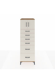 Kronos Dolap Tek Raflı 6 Çekmeceli 2 Kapaklı 60x59x182 Çam-Aytaşı