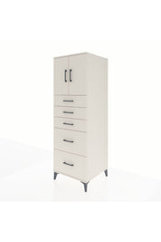 Kronos Dolap Tek Raflı 5 Çekmeceli 2 Kapaklı 60x59x182 - S89M018V1C