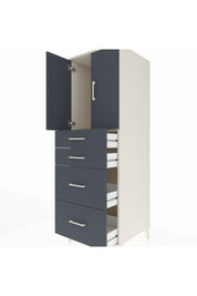 Kronos Dolap Tek Raflı 4 Çekmeceli 2 Kapaklı 60x59x182 Aytaşı-Antrasit