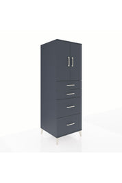 Kronos Dolap Tek Raflı 4 Çekmeceli 2 Kapaklı 60x59x182 Antrasit-Antrasit
