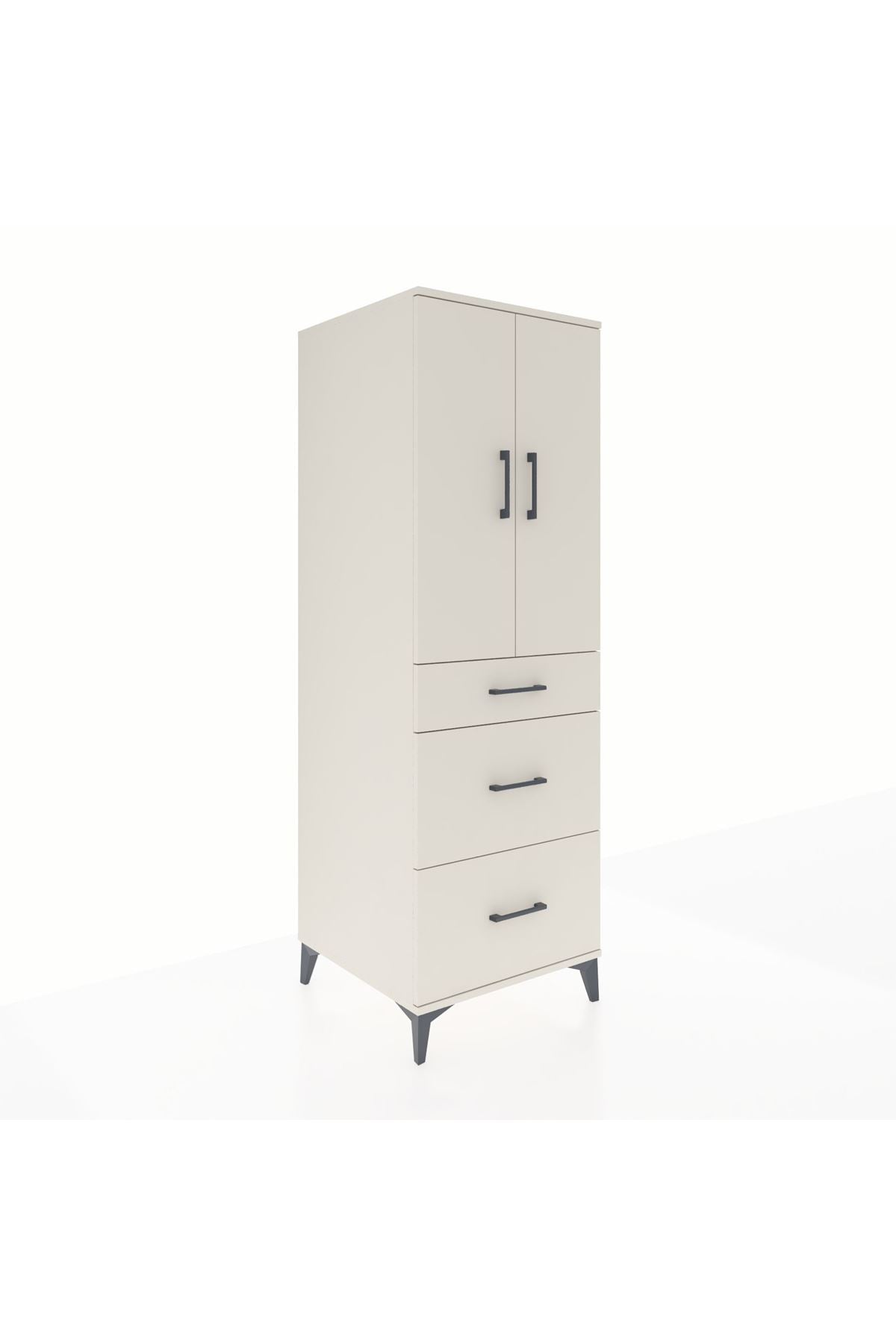 Kronos Dolap 2 Raflı 3 Çekmeceli 2 Kapaklı 60x59x182 - S89M020V1C
