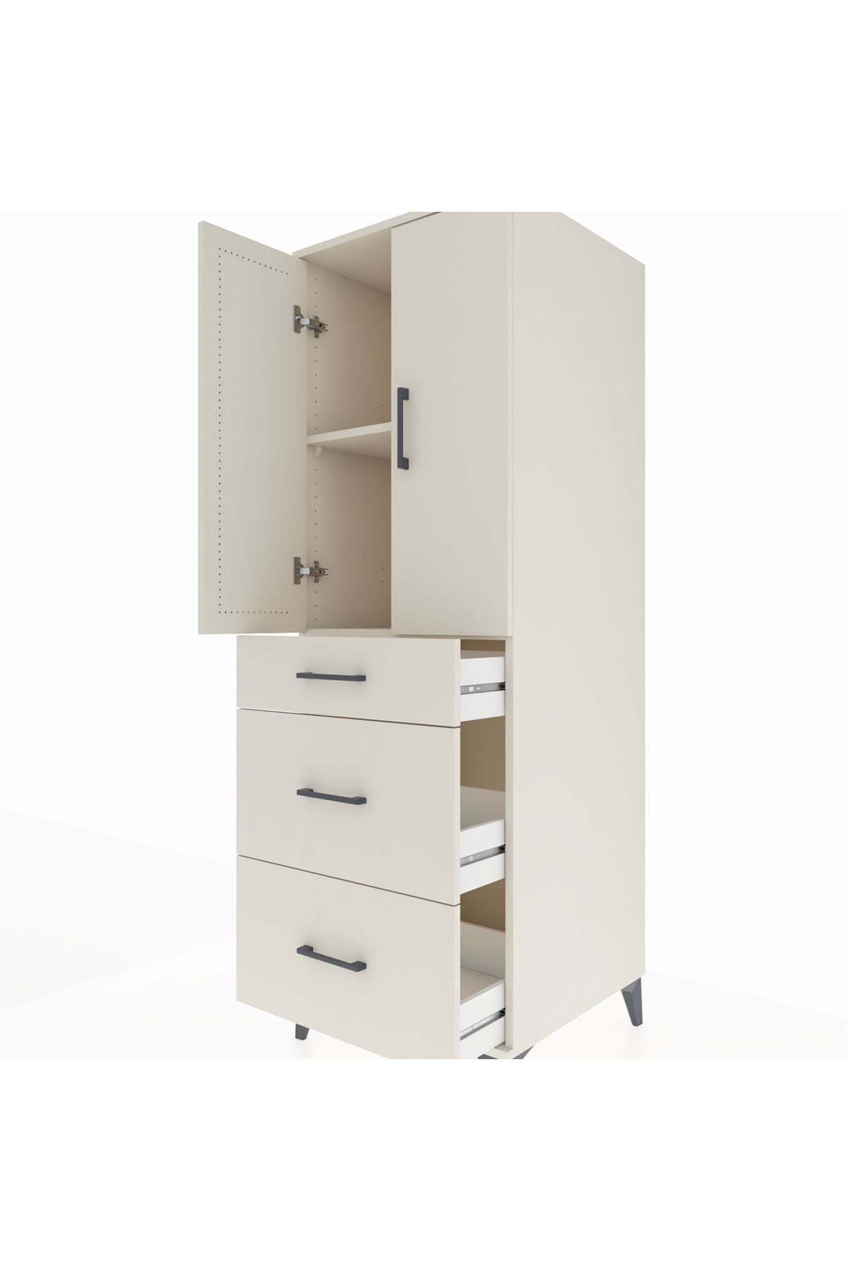Kronos Dolap 2 Raflı 3 Çekmeceli 2 Kapaklı 60x59x182 - S89M020V1C