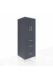 Kronos Dolap 2 Raflı 3 Çekmeceli 2 Kapaklı 60x59x182 Antrasit-Antrasit
