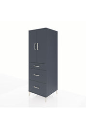 Kronos Dolap 2 Raflı 3 Çekmeceli 2 Kapaklı 60x59x182 Antrasit-Antrasit