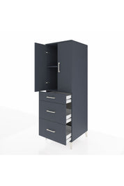 Kronos Dolap 2 Raflı 3 Çekmeceli 2 Kapaklı 60x59x182 Antrasit-Antrasit