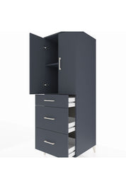 Kronos Dolap 2 Raflı 3 Çekmeceli 2 Kapaklı 60x59x182 Antrasit-Antrasit