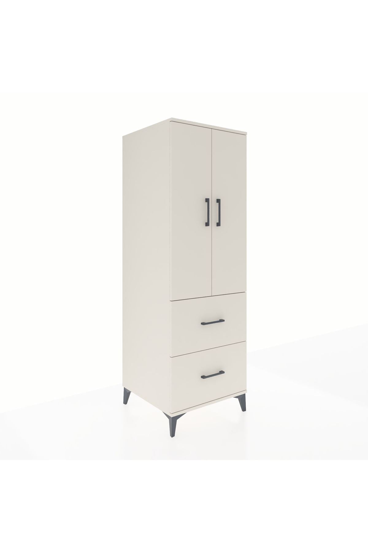 Kronos Dolap 3 Raflı 2 Çekmeceli 2 Kapaklı 60x59x182 - S89M021V1C
