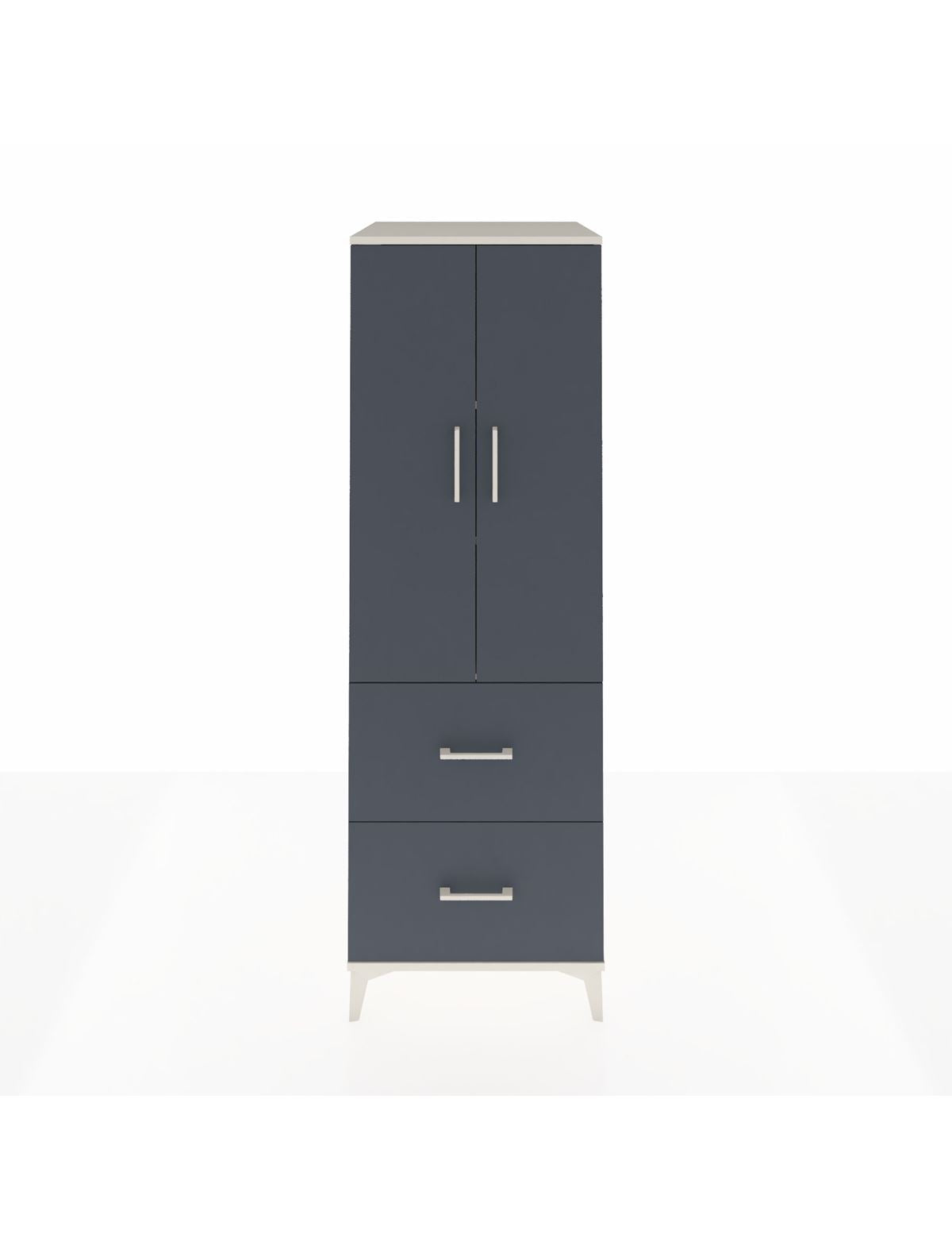 Kronos Dolap 3 Raflı 2 Çekmeceli 2 Kapaklı 60x59x182 Aytaşı-Antrasit