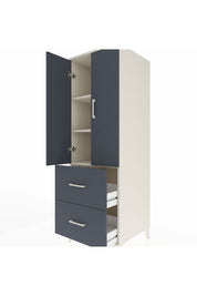 Kronos Dolap 3 Raflı 2 Çekmeceli 2 Kapaklı 60x59x182 Aytaşı-Antrasit