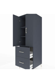 Kronos Dolap 3 Raflı 2 Çekmeceli 2 Kapaklı 60x59x182 Antrasit-Antrasit