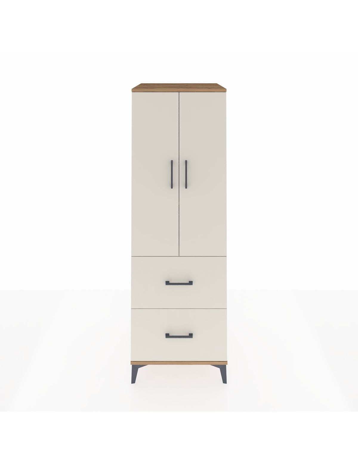 Kronos Dolap 3 Raflı 2 Çekmeceli 2 Kapaklı 60x59x182 Çam-Aytaşı