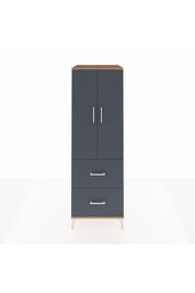 Kronos Dolap 3 Raflı 2 Çekmeceli 2 Kapaklı 60x59x182 Çam-Antrasit