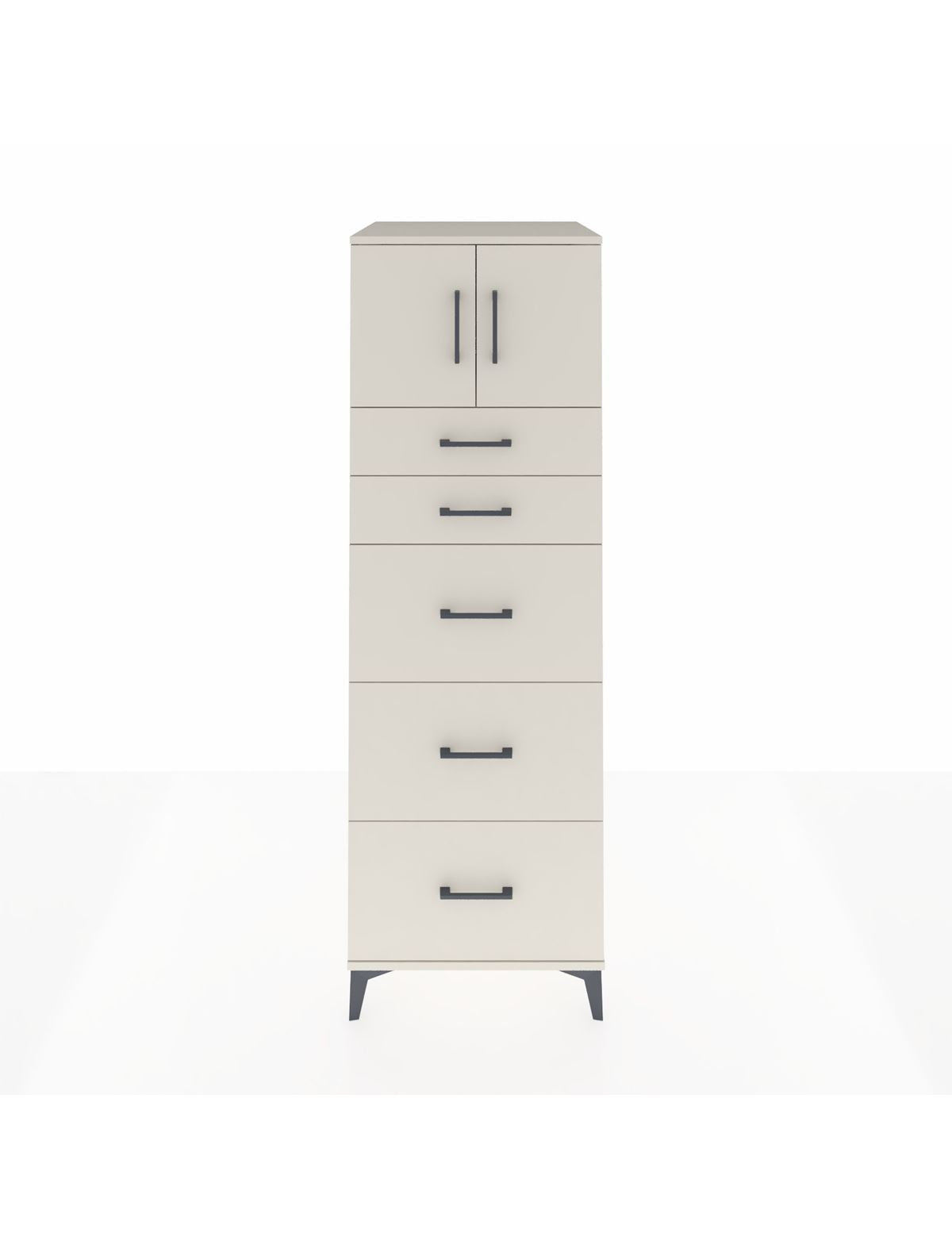 Kronos Dolap Tek Raflı 5 Çekmeceli 2 Kapaklı 60x59x182 Aytaşı-Aytaşı