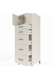 Kronos Dolap Tek Raflı 5 Çekmeceli 2 Kapaklı 60x59x182 Aytaşı-Aytaşı