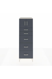 Kronos Dolap Tek Raflı 5 Çekmeceli 2 Kapaklı 60x59x182 Aytaşı-Antrasit