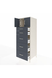 Kronos Dolap Tek Raflı 5 Çekmeceli 2 Kapaklı 60x59x182 Aytaşı-Antrasit