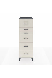 Kronos Dolap Tek Raflı 5 Çekmeceli 2 Kapaklı 60x59x182 Antrasit-Aytaşı