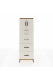 Kronos Dolap Tek Raflı 5 Çekmeceli 2 Kapaklı 60x59x182 Çam-Aytaşı