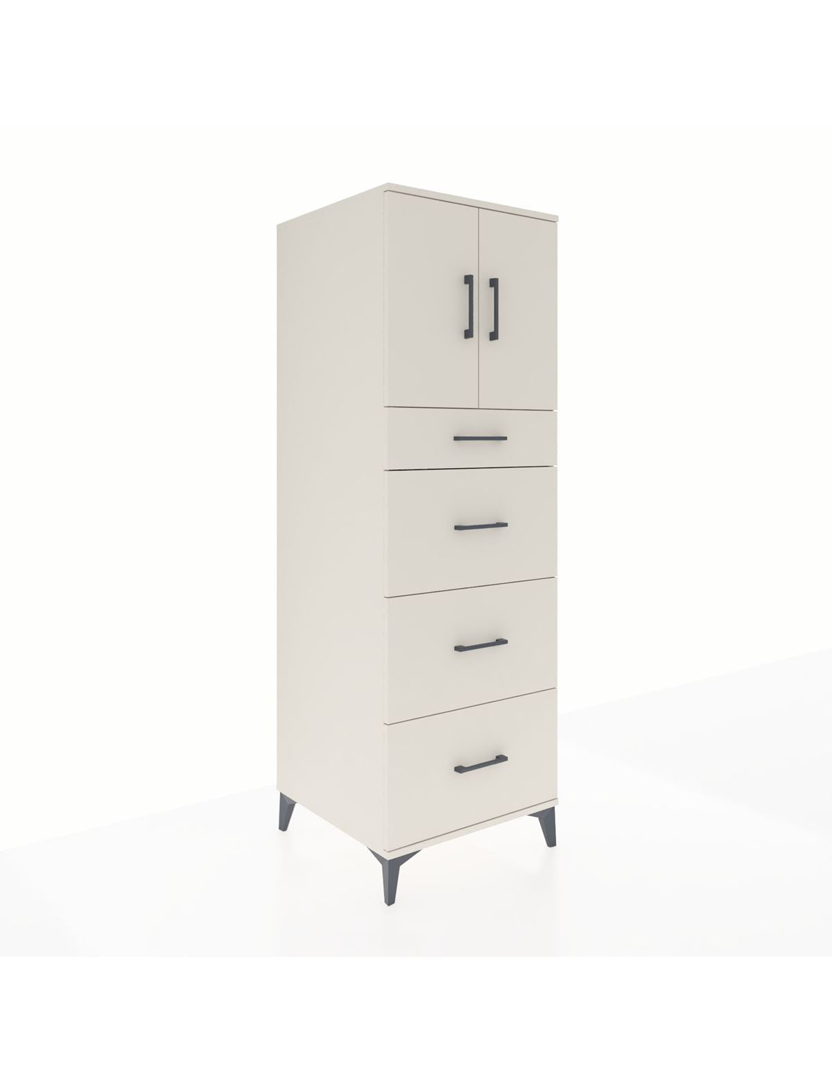 Kronos Dolap Tek Raflı 4 Çekmeceli 2 Kapaklı 60x59x182 Aytaşı-Aytaşı