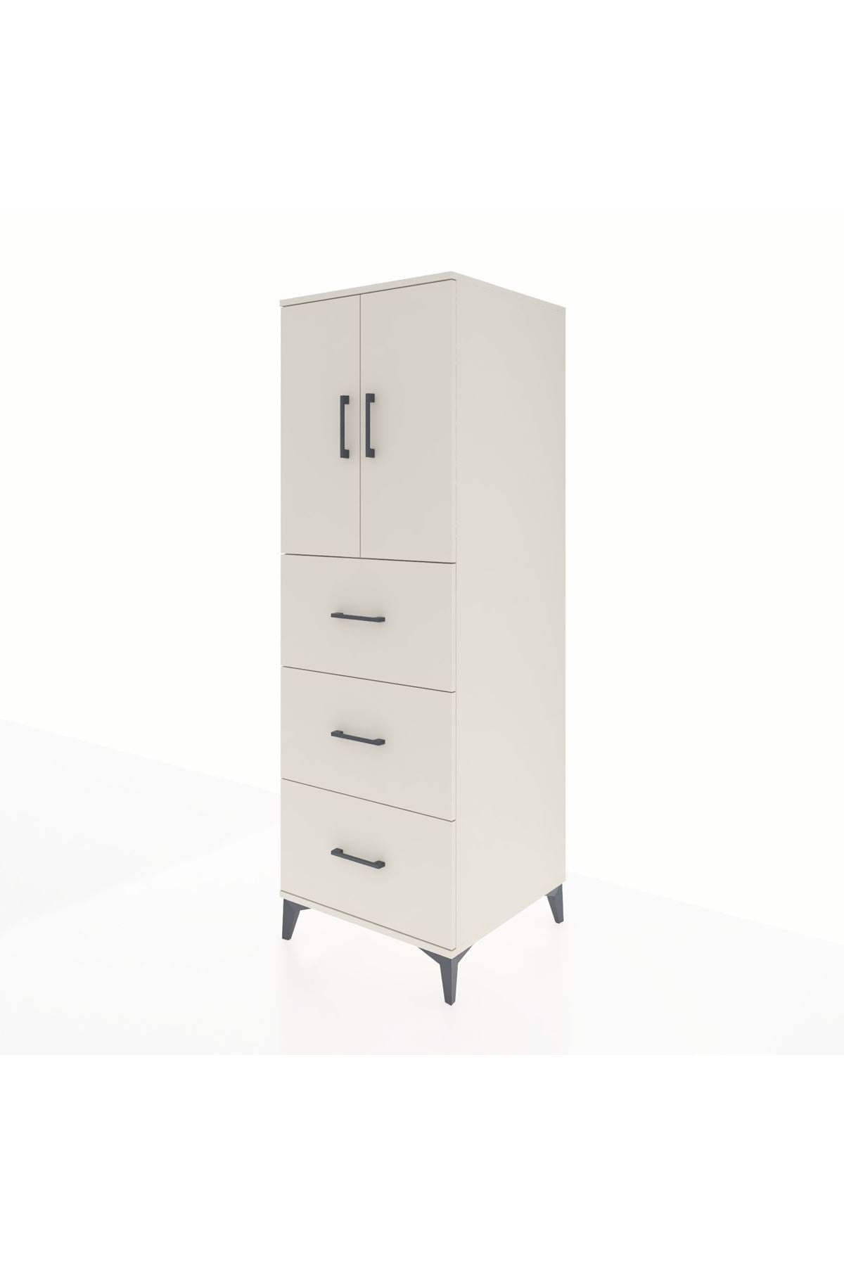 Kronos Dolap 2 Raflı 3 Çekmeceli 2 Kapaklı 60x59x182 Aytaşı-Aytaşı