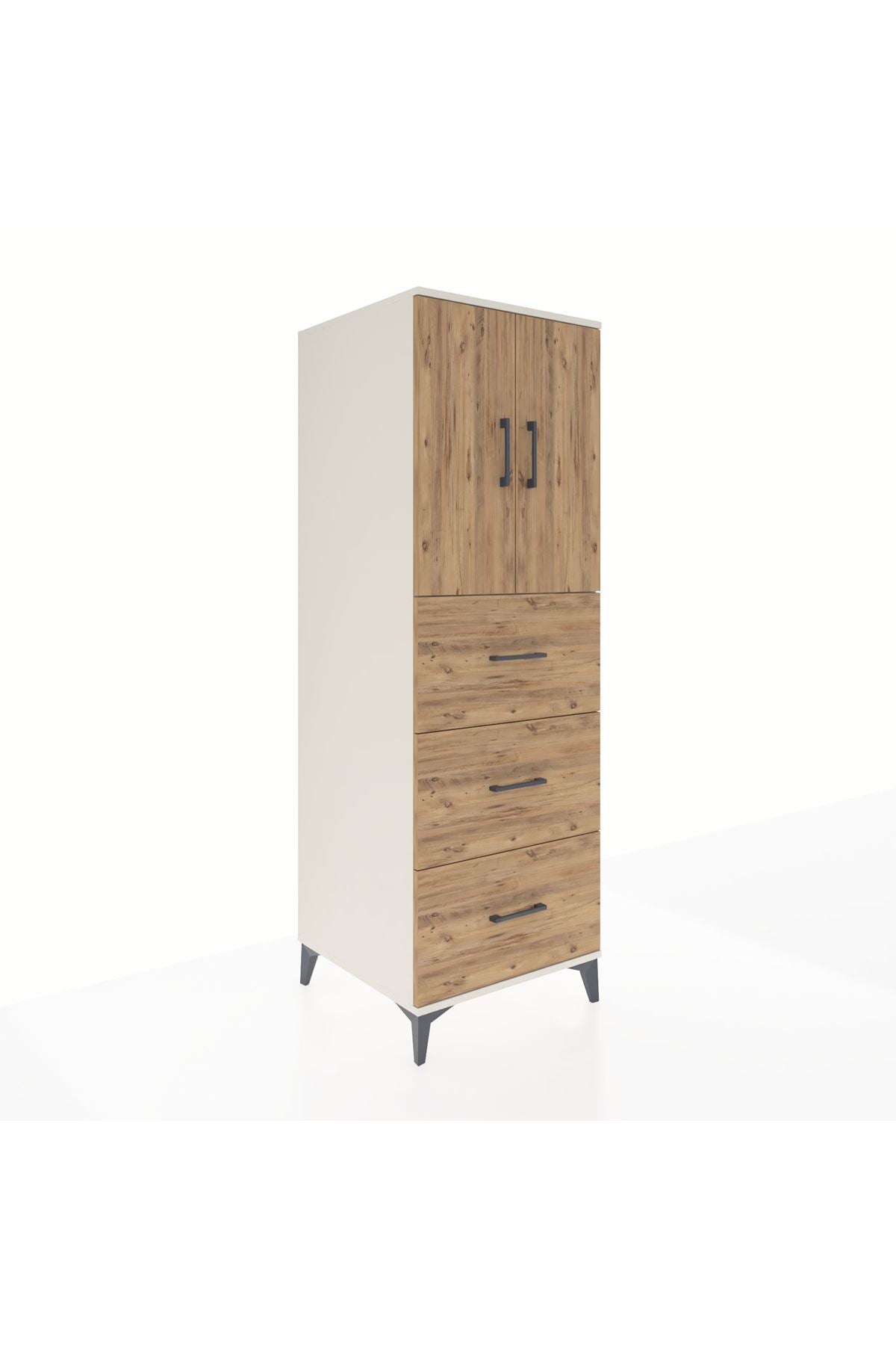 Kronos Dolap 2 Raflı 3 Çekmeceli 2 Kapaklı 60x59x182 Aytaşı-Çam