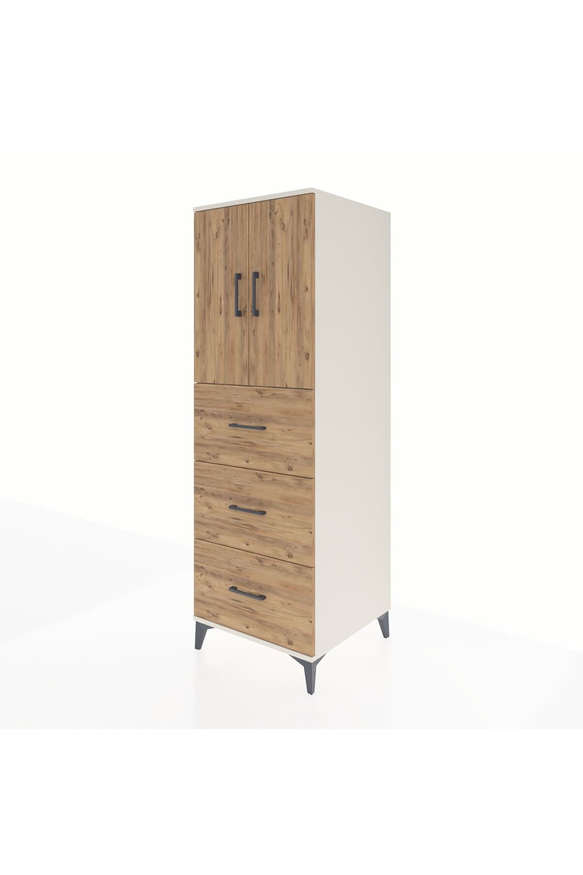 Kronos Dolap 2 Raflı 3 Çekmeceli 2 Kapaklı 60x59x182 Aytaşı-Çam