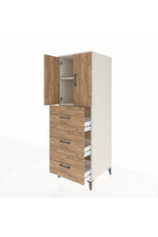 Kronos Dolap 2 Raflı 3 Çekmeceli 2 Kapaklı 60x59x182 Aytaşı-Çam