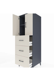 Kronos Dolap 2 Raflı 3 Çekmeceli 2 Kapaklı 60x59x182 Antrasit-Aytaşı