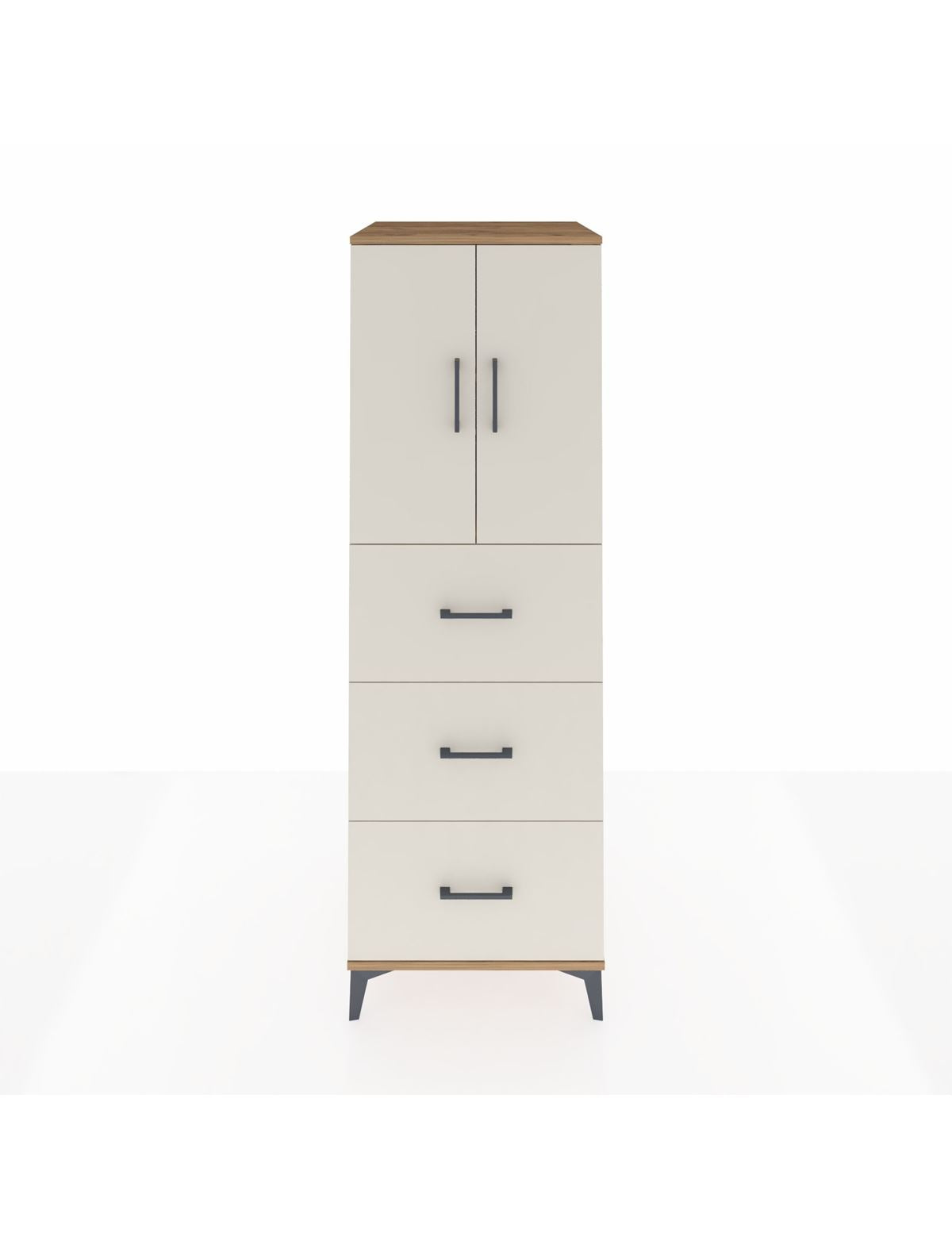 Kronos Dolap 2 Raflı 3 Çekmeceli 2 Kapaklı 60x59x182 Çam-Aytaşı