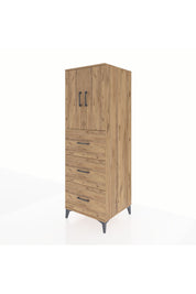 Kronos Dolap 2 Raflı 3 Çekmeceli 2 Kapaklı 60x59x182 Çam-Çam
