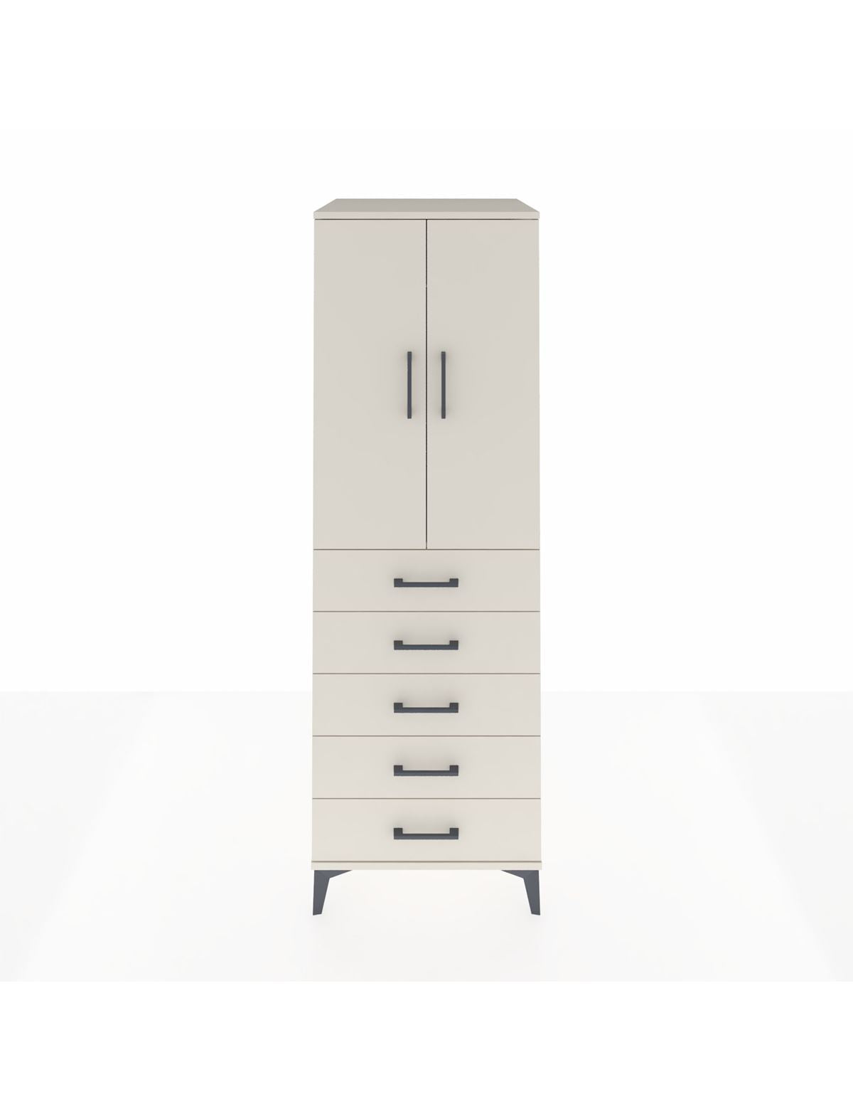 Kronos Dolap Tek Raflı 5 Çekmeceli Tek Askılı 60x59x182 Aytaşı-Aytaşı