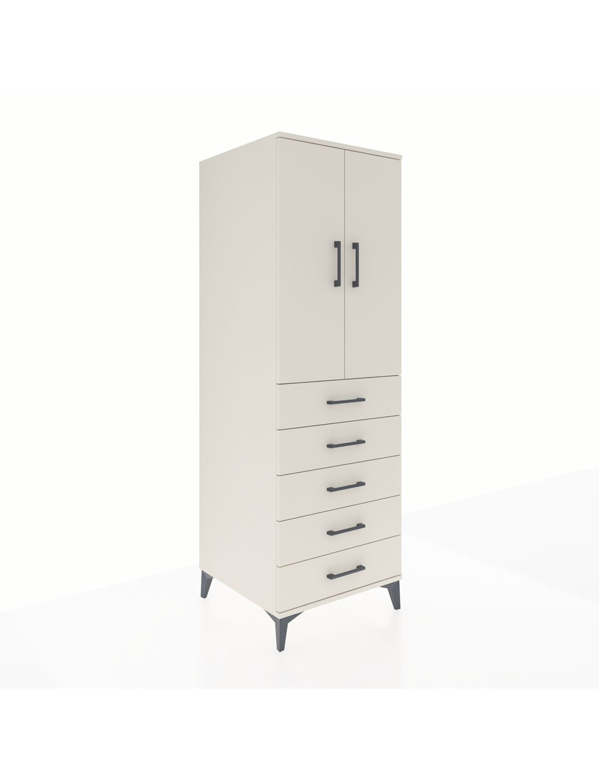 Kronos Dolap Tek Raflı 5 Çekmeceli Tek Askılı 60x59x182 Aytaşı-Aytaşı