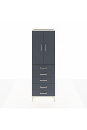 Kronos Dolap Tek Raflı 5 Çekmeceli Tek Askılı 60x59x182 Aytaşı-Antrasit