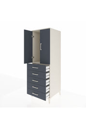 Kronos Dolap Tek Raflı 5 Çekmeceli Tek Askılı 60x59x182 Aytaşı-Antrasit