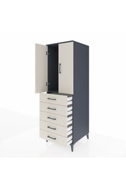 Kronos Dolap Tek Raflı 5 Çekmeceli Tek Askılı 60x59x182 Antrasit-Aytaşı