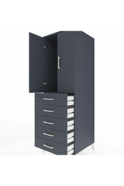 Kronos Dolap Tek Raflı 5 Çekmeceli Tek Askılı 60x59x182 - S89M026V5C