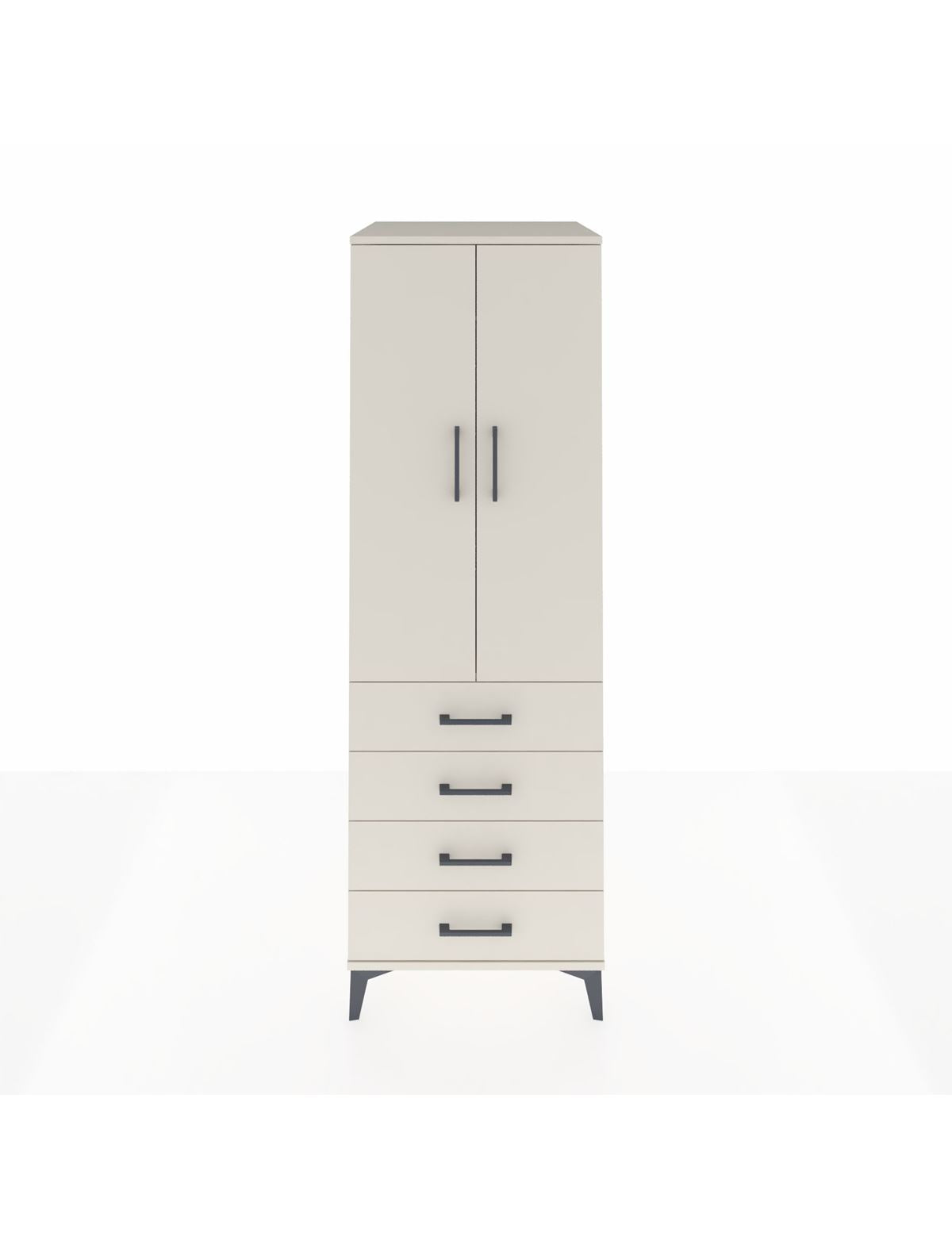 Kronos Dolap Tek Raflı 4 Çekmeceli Tek Askılı 60x59x182 Aytaşı-Aytaşı